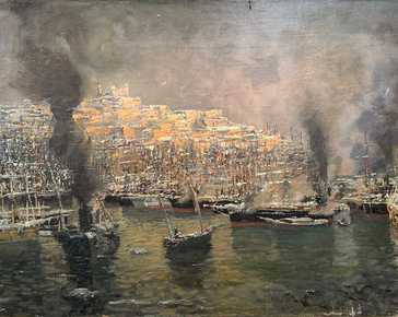 Zardetti Eugen - Boats and the ship Africa in harbor